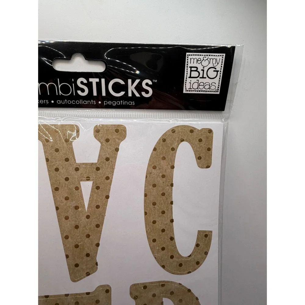 Mambi STICKS‎ Gold Polka Dot Letter Stickers 8 Sheets STL-59 me & my BIG ideas